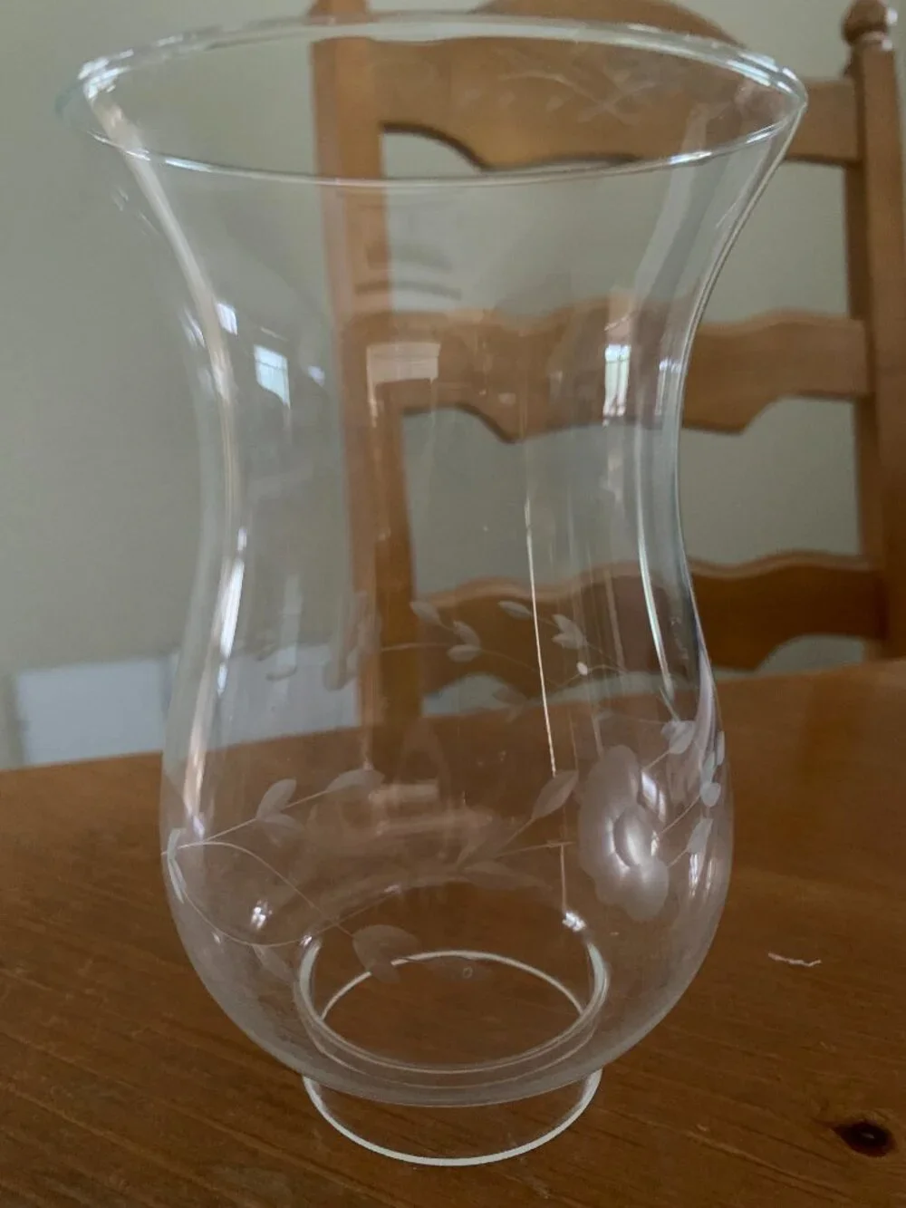 2 Princess House Heritage Hurricane Glass Lamp Globes Etched 6